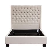 Tufted Bed with Vintage Wing