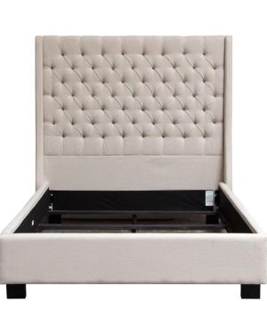 Tufted Bed with Vintage Wing