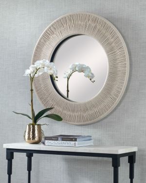 Sailor’s Knot Small Round Mirror, White