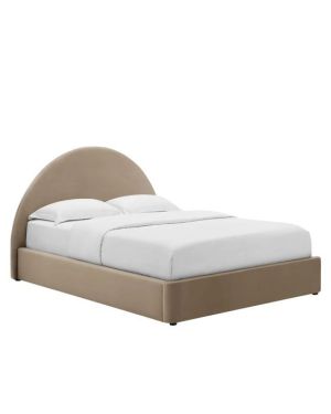 Resort Performance Velvet Arched Round King Platform Bed
