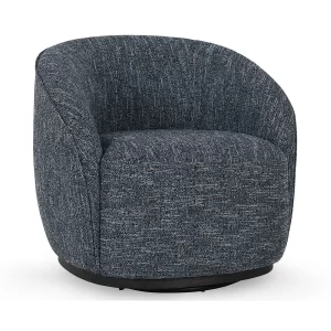 Blue Upholstered Swivel Chair