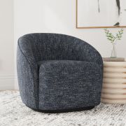 Blue Upholstered Swivel Chair