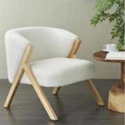 White Polyester Rounded chair