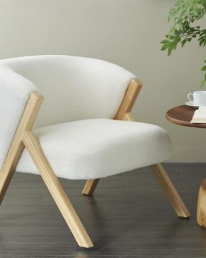 White Polyester Rounded chair