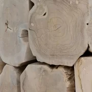 Glass and Teak Wood Dining Table