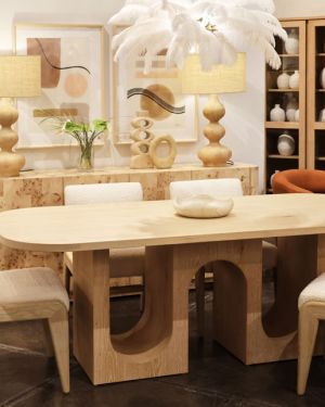 Oak Waves Dining Table