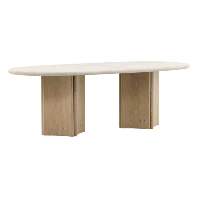 Oak Wood and Marble Table 1
