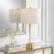 Glass and Gold Table Lamp