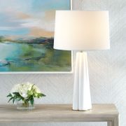 White Satin-Enamel Table Lamp