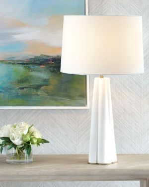 White Satin-Enamel Table Lamp