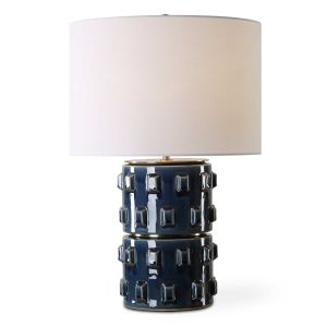 Blue Square Relief Table Lamp