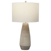 Grey Table Lamp with White Shade