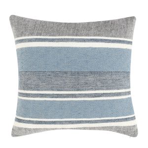 Blue Dark Grey Pillow 22x22