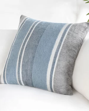 Blue Dark Grey Pillow 22×22