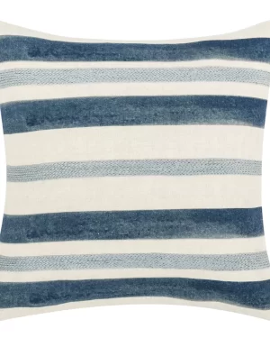 Ivory Blue Pillow 22×22