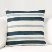 Ivory Blue Pillow 22×22