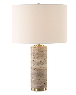 Honed Travertine Table Lamp