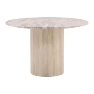 Marble and Mango Wood Dining Table