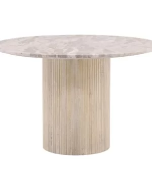Marble and Mango Wood Dining Table