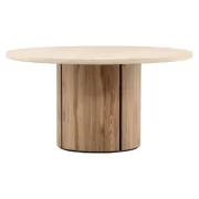 Oak Wood Marble Dining Table