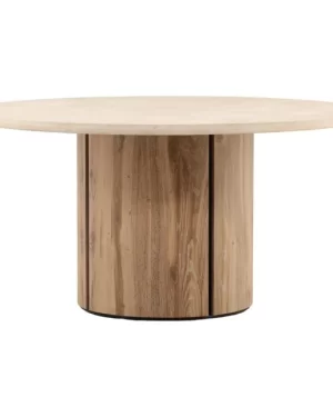 Oak Wood Marble Dining Table