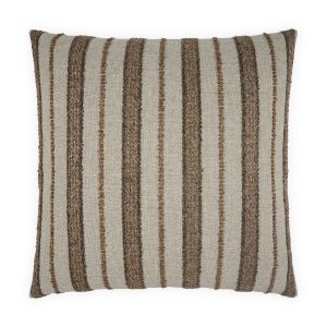 Brown and Taupe Striped Pillow