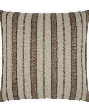 Brown and Taupe Striped Pillow