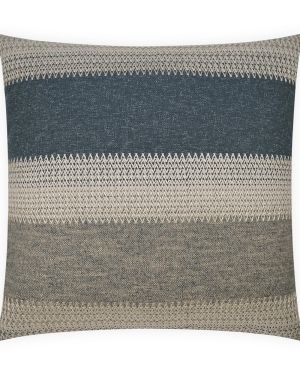 Blue & Grey Striped Pillow