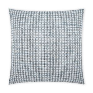 Blue & White Grid Outdoor Pillow