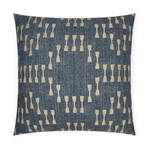 Blue with Gold Design Pillow