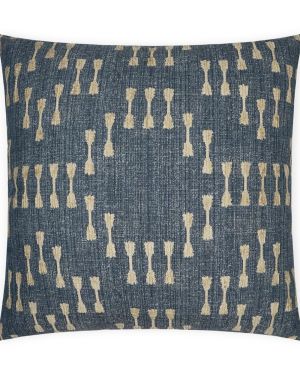 Blue with Gold Design Pillow