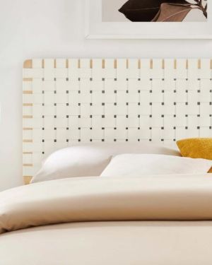 Weaved Wall-Mounted Headboard, White