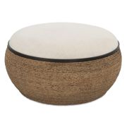 Braided-Straw Ottoman