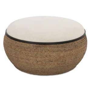 Braided-Straw Ottoman