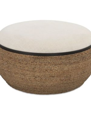 Braided-Straw Ottoman