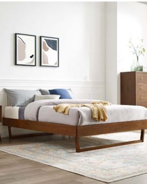 Fine Walnut Platform Bed