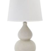 White Double Round Shape Ceramic Table Lamp