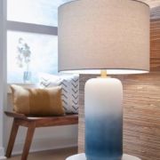 White and Blue Ceramic Table Lamp