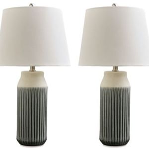 Blue Striped Table Lamp