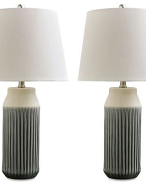 Blue Striped Table Lamp
