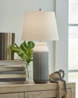 Blue Striped Table Lamp