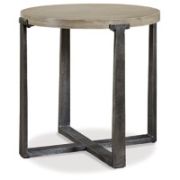 Gray Round Side Table