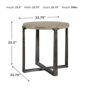 Gray Round Side Table