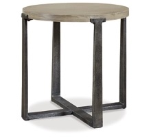 Gray Round Side Table