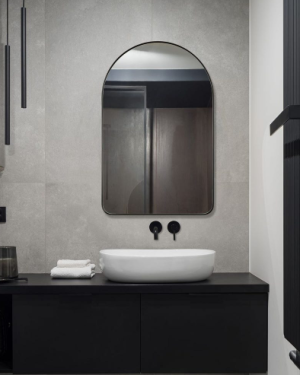 Arched Black Frame Mirror