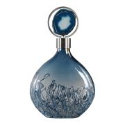 Blue Bottle with Agate Stone