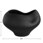 Black Matte Textured Ceramic Bowl
