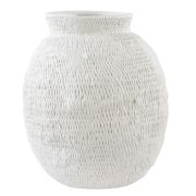 Matte White Basket Style Ceramic Vase