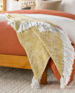 Trina Mustard Woven Throw