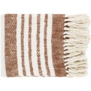 Brown Stripe Tassel Throw